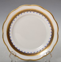 Hüttl Tivadar süteményes tányér , kék-arany diszítéssel. 16 cm. Jelzett.