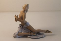 Art deco porcelán táncosnő szobor
