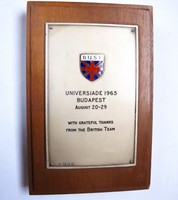 Universiade 1965 Budapest,ezüst plakett.