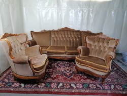 Neobarokk ülőgarnitúra (4 személyes kanapé +2 db fotel) 
