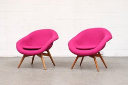 Extra mid century design fotel pár Miroslav Navratil: Bucket lounge chair