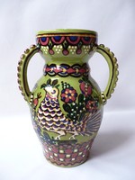 Hódmezővásárhelyi Baán madaras kerámia váza 