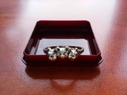 925-ös ezüst gyűrű /cica, macska /