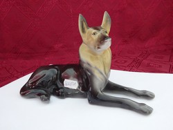 Hollóház porcelain figural sculpture, hand-painted wolfhound. Length 20 cm. He has!