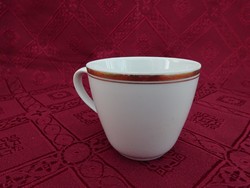 Hollóház porcelain coffee cup with gold border, height 6 cm. He has!
