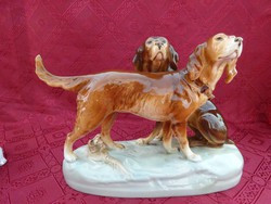 Royal dux Czechoslovakian porcelain dog couple. Showcase quality. He has!