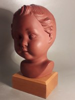 Hummel GOEBEL 1960-as terrakotta kerámia gyermek fej baba fej szobor büszt
