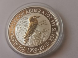 2015 Ausztrál ezüst kookaburra 31,1 gramm 0,999,jubileumi