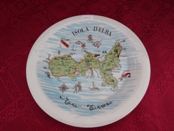 Spanish porcelain wall decoration plate, island of Elba, diameter 21.5 cm. He has!