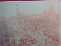 Buda Castle, copper scratch image, size 30 x 14 cm. He has!