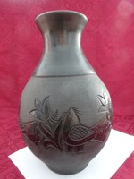 Vásárhelyi black ceramic vase, marking 924/6, height 30 cm. He has!