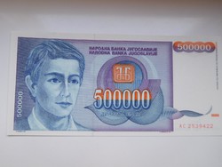 Jugoszlávia 500 000 dinár 1993 UNC