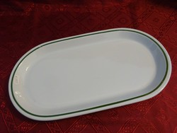 Lowland porcelain green striped meat bowl, size 38 x 21 cm. He has!