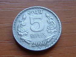 INDIA 5 RÚPIA 2000 MMD Moscow Mint, Russia!!! #