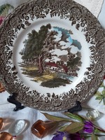 Angol fajansz lapos tányér 22,5 cm-es