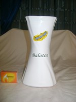 " Balaton" - retro kerámia váza - szuvenír, emléktárgy - 21,5 cm