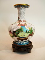 Régi kínai rekeszzománc réz váza nagyon ritka váza/füstölő/pohár... dekorral