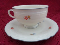 Thun Czech porcelain, antique teacup + placemat. With tiny floral pattern. He has!