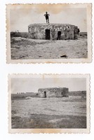 Betonbunker (2db) valahol az Alföldön ca 1930 (fotó)