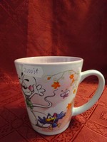 Mug with German porcelain diddl figurine. Its height is 10.3 cm. He has!