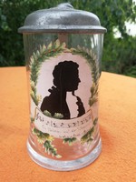 Jug, Art Nouveau. Wolfgang Amadeus Mozart with picture on the front!