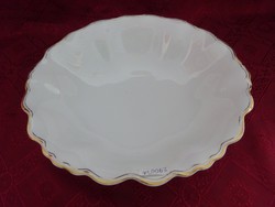 Mz Czechoslovak porcelain garnished bowl with gold edges, diameter 24 cm. He has!