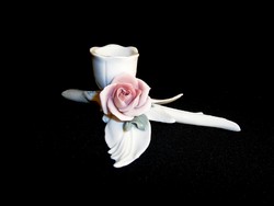 Nagyon szép Ens porcelán gyertyatartó rózsával