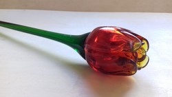 Üveg tulipán dísztárgy 