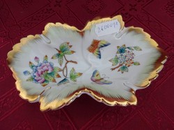 Herend porcelain Victorian patterned, leaf-shaped centerpiece. He has!