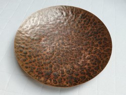 Egyedi ötvös bronz réz ötvözet 3 lábas kínáló tál nagyméretű retro iparművészeti termék