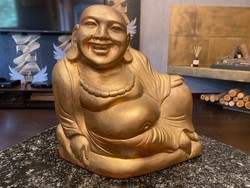 Fából faragott arany Buddha szobor