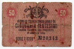 Olaszország 50 olasz centesimi, 1918