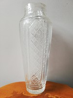 Nagyméretű csiszolt üvegváza csehszolvák üveggyári termék