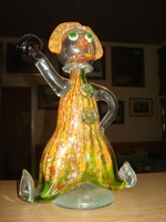 Muránói bohóc 25cm, üveg
