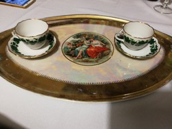 Angelika Kaufmann Style Tray Serving Dish. Porcelain Cupid with a Love Scene in the Center.