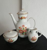 Mz czechoslovakia flower coffee pot, sugar bowl, cream, cream pourer,