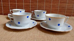 Zsolnay manófüles kék pöttyös kávés/teás szettek 