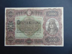 5000 korona 1920 5 B 01 nagy alakú bankjegy