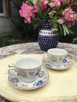 2db angol, Staffordshire England porcelán teás pohár alátéttel