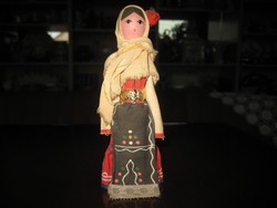 Baby in traditional costume / wood and textile / 14 cm from the 60's