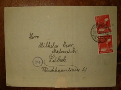 Német megszállás kb 1948 vásárló megrendelői reklám levél Némerország szövetséges bélyeg KIÁRUSÍTÁS