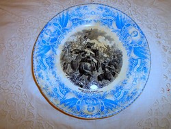Antik harci jelenetes MAASTRICHT porcelánfajansz tányér
