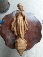 Jelzett,nagy Mária falra akasztható fa szobor