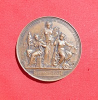 Osztrák-magyar Ipari és Mezőgazdasági Kiállítás - Trieszt 1882, bronz emlékérem