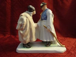 Herend beautiful porcelain figurine, farewell shepherds, length 22 cm. He has!