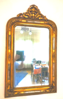 Bidermeier tükör eredeti üveggel és fa hátlappal restaurált