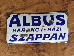 Albus Harang és Háziszappan antik zománctábla