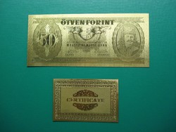 50 forint 1947 Fantázia bankjegy , aranyozott!