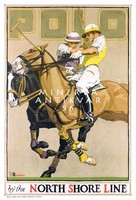 Angol lovaspóló sport játék mérkőzés reklámja 1937 Vintage/antik plakát reprint