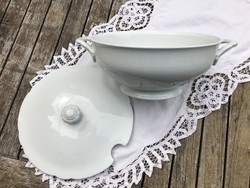 Csodaszép porcelán fehér leveses tál